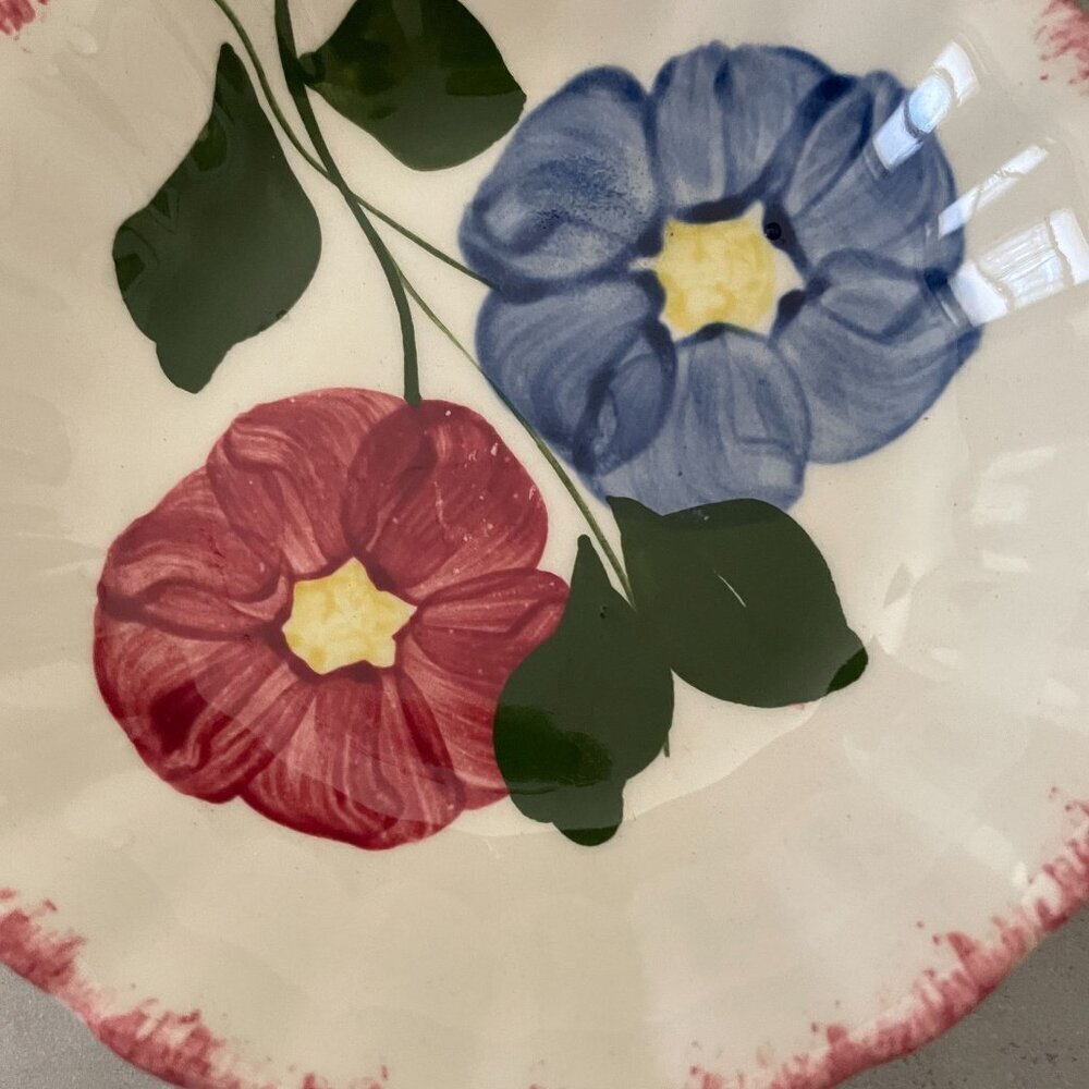 Vintage Blue Ridge Southern Potteries Taffeta 5.5" Berry Bowls Set Four Floral - Picture 2 of 5